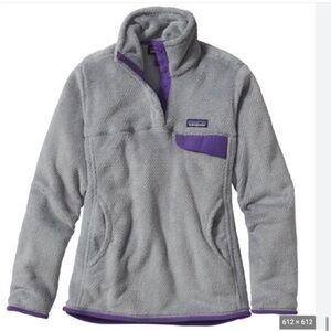 Patagonia Womens Pullover Quarter Snap Fleece Sweatshirt Gray Polartec Medium